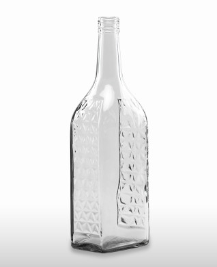 1000 ml Kirschwasserflasche mit Rauten-Relief PP 31,5 deep weiß