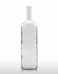 1000 ml Kirschwasserflasche mit Schwarzwalddekor STC 31,5 H 60 weiß