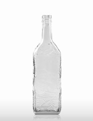 700 ml Kirschwasserflasche mit Schwarzwalddekor PP 31,5 deep weiß